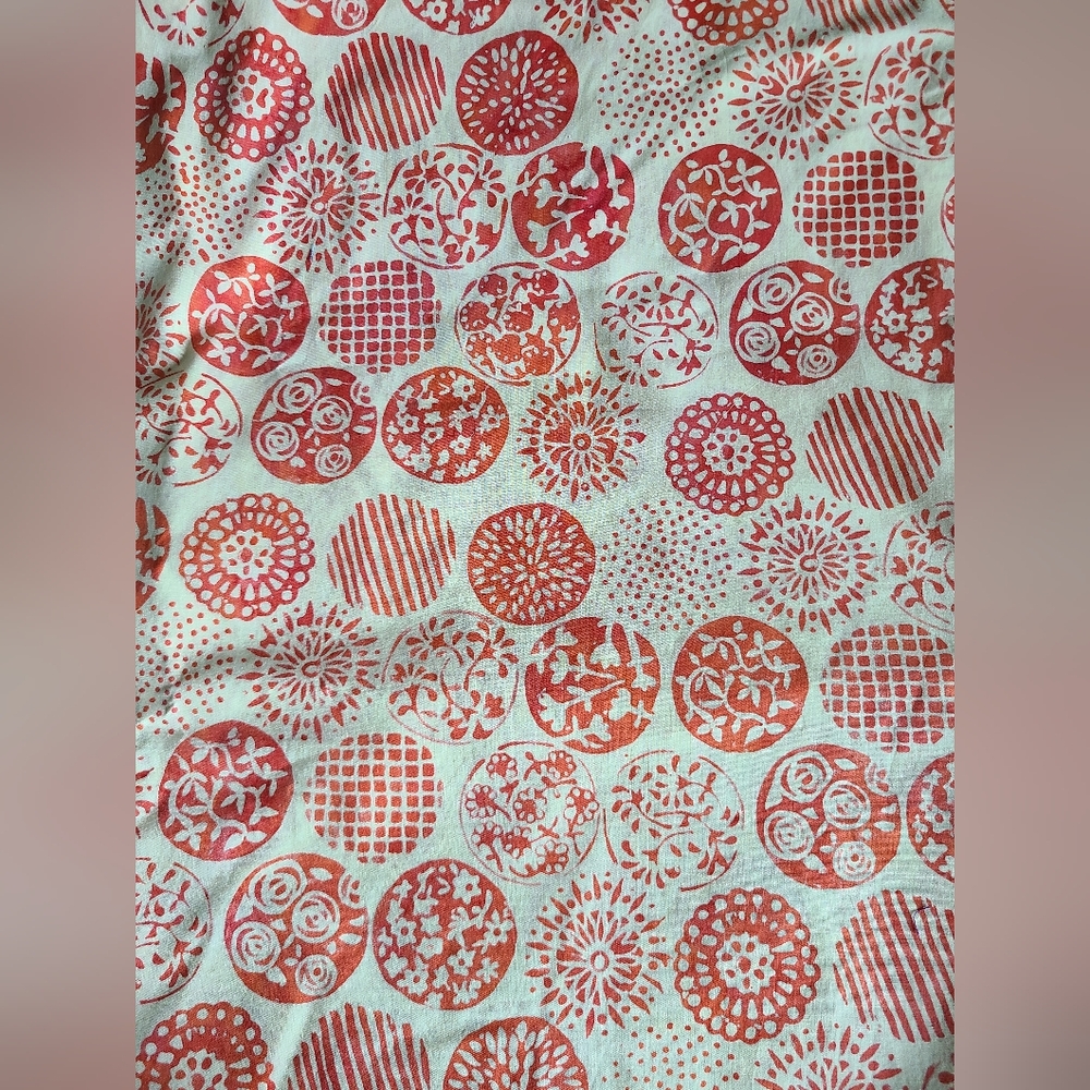 Floral Tangerine Batik Fabric By Hoffman - 4 Yards
